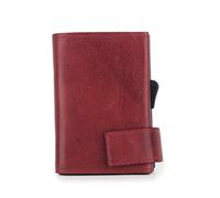 SecWal Kartenetui vintage rot mit Münzfach Reißverschluss Geldbörse Leder