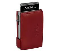 SecWal Kartenetui mit XXL Münzfach Druckknopf inkl. Geschenkbox - Made in Germany - Geldbörse inkl. Ebook für Damen und Herren - RFID Schutz Geldbeutel mit Wiener Schachtel (Rot)