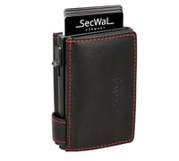 SecWal Kartenetui mit XXL Münzfach Druckknopf inkl. Geschenkbox - Made in Germany - Geldbörse inkl. Ebook für Damen und Herren - RFID Schutz Geldbeutel mit Wiener Schachtel (Schwarz-Rot)