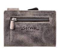 SecWal RFID Leder Kartenetui mit Münzfach Geldbörse Portemonnaie Geldbeutel SW1, Farbe:Hunter Grau