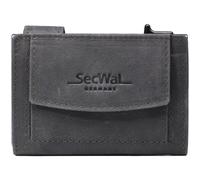 SecWal Kartenetui mit Münzfach Druckknopf (Grau Hunter)