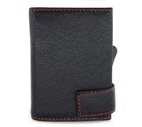 SecWal RFID Leder Kartenetui mit Münzfach Geldbörse Portemonnaie Geldbeutel SW1, Farbe:Schwarz/Rot