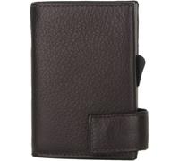 SecWal Kartenetui mit Münzfach Druckknopf (Dunkelbraun)
