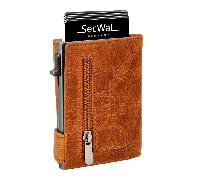 secwal - Secwal1 Kartenetui RV Münzfach RFID Leder cognac Braun
