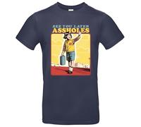 See You Later Assholes Herren T-Shirt Steven Rhodes Shirt Navy Größe XL