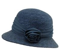 Seeberger Damen Damenstrohhut Sonnenhut, Blau (Tinte 68), Medium (Herstellergröße: Orig)