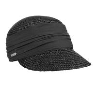 Seeberger Damen Sonnenhut Damenstrohcap, Einfarbig, Gr. Medium, Schwarz (schwarz 10)