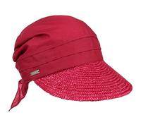Seeberger Damen Sonnenhut Stroh-/Stoffcap, Einfarbig, Gr. one Size, Feuer (Feuer 20)