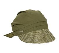 Seeberger Damen Stroh-/Stoffcap Baseball Cap, Olivgrün, hell, 6 7/8/7 3/8