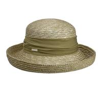 Seeberger Dilara Strohhut Damenhut mit Umschlag Sonnenhut, Helloliv, One Size