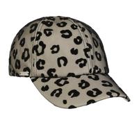 Seeberger Faux Leather Leo Print Cap Basecap Baseballcap Damencap Damen - Metallschnalle, mit Schirm, Futter Herbst-Winter Winter - One Size beige-schwarz