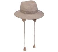 Seeberger Fedora Walkhut mit Ohrenklappen Damenhut Wollhut Damen - Kinnband, Lederband Winter Herbst-Winter - One Size beige