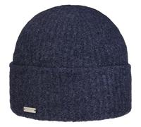 Seeberger Merino Cashmere Strickmütze Beanie Umschlagmütze Merinomütze Damen - mit Umschlag Herbst-Winter Winter - One Size dunkelblau