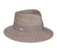 Seeberger Rileja Strohhut Sonnenhut Damenhut Bortenhut Sommerhut Damen - mit Ripsband Sommer Frühling-Sommer - One Size grau