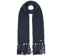 Seeberger Salvirola Strickschal Damenschal Fransenschal Winterschal Damen - mit Fransen Winter Herbst-Winter - One Size dunkelblau