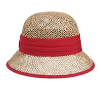 Seeberger Seegras Strohglocke Sommerhut Sonnenhut Strandhut Gartenhut Damenhut Glockenhut Damen - Sommer Frühling-Sommer - One Size rot