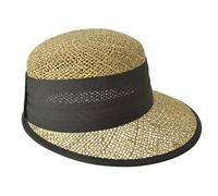 Seeberger Seegras Strohhut Schute mit Kontrasteinfass Natur Schwarz M