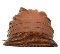 Seeberger Stroh/Stoffcap mit Zierfalten Farben Nutmeg Brown