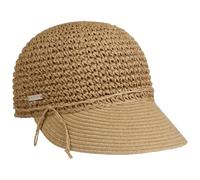 Seeberger Uni Rollable Crochet Cap Damencap Sommercap Sonnencap Sonnenvisor Strohcap Strandcap Damen - mit Schirm Sommer Frühling-Sommer - One Size Natur