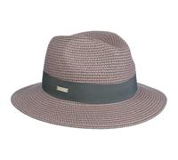 Seeberger Vandia Traveller Strohhut Sonnenhut Sommerhut Gartenhut Strandhut Damenhut Damen - mit Ripsband Frühling-Sommer Sommer - One Size orange-meliert