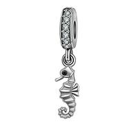 Seepferdchen Charm 92 Sterling Silber Glücksbringer Tier Charm Geburtstag Charm für Pandora Charm Armband (Seepferdchen)