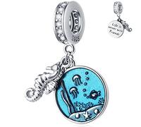 Seepferdchen und unter dem Meer Charms fit Pandora Tropical Ozean Tier Armband, 925 Sterling Silber Hippocampus Marine Life Ocean Anhänger Perlen, Seahorse Geschenke für Weihnachten/Mutter/Tante