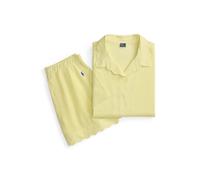 Seersucker-Pyjama mit Hemd und Shorts XS Yellow