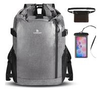 Seesack Wasserdicht,IPX8 Wasserdichter Rucksack Rolltop mit Handyhülle Tasche Schwimmen,25L Wasserfester Beutel Packsack für Boote,Kajak,Rafting Baden Strand Kanu Herren Frau