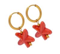 Seestern-Keramikring für Bryer, handgefertigter Schmuck, Sommer-Legierung, bequeme und anspruchsvolle Ohrringe für den Alltag, フリーサイズ