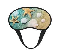 Seestern und Muschelmuster-Druck, verstellbare Augenabdeckung zum Schlafen, bequeme, druckfreie und atmungsaktive Schlafmasken