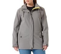 Seesternbrise Damen Softshellmantel Kurzmantel mit Kapuze Gefüttert Übergangsjacke #Seesternbrisebrise Softshelljacke, Grey, 44