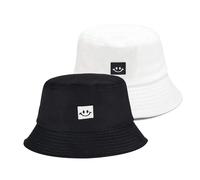 SEFIRST 2 Stück Fischerhüte Bucket Hat, Sonnenhut Baumwolle Bucket Hut Fischerhut Anglerhut für Damen Herren, UV-Schutz Faltbar Sommermütze Freizeithut Herbst Wandern Camping Reisen (Schwarz, Weiß)