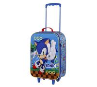 Sega-Sonic Faster-Soft 3D Trolley-Koffer, Blau, 17 x 33 x 52 cm, Kapazität 26 L