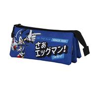 Sega-Sonic On the run-FAN Dreifach Federmäppchen 2.0, Blau