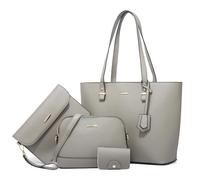 Segater 4er Set Handtaschen und Geldbörsen für Damen Klassische Tote tasche Mode Kunstleder Umhängetasche Shopper Work Top-Handle Tasche Kartenhalter