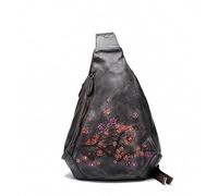 Segater Genuine Leather Sling Bag for Women Men Vintage Handmade Chest Backpack Casual Crossbody Daypack Shoulder Satchel