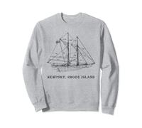 Segelboot Vintage Blueprint Newport, RI Vacation Sailing Sweatshirt