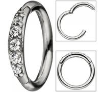 Segmentring Edelstahl mit Kristallsteinen Scharnier Ringstärke 1,2 mm