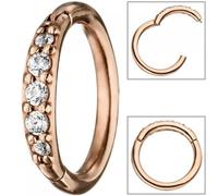 Segmentring Edelstahl rotgold farben beschichtet mit Kristallsteinen