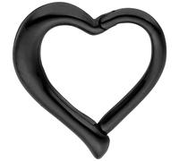 Segmentring Herz Edelstahl schwarz Klick-System Scharnier Ringstärke 1,2 mm