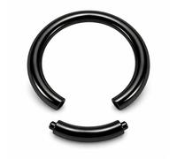 Segmentring TITAN G23 I Ohne Scharnier! I Piercing-Ring Segment EDELSTAHL CHIRURGENSTAHL 316L Nase Septum Ohr Helix Lippe Augenbraue Intim Brust Tragus Nasenring Hoop (1.2mm x 10mm, Stahl Schwarz)