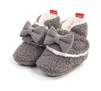 Sehfupoye Baby Jungen Mädchen Winter Warme Fleece Stiefel Neugeborene Weiche Sohle Bowknot Erste Wanderschuhe Infant Baby Warme Fleece Booties 12-18M