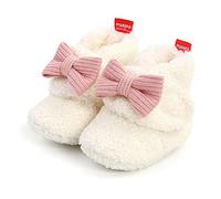 Sehfupoye Baby Jungen Mädchen Winter Warme Fleece Stiefel Neugeborene Weiche Sohle Bowknot Erste Wanderschuhe Infant Baby Warme Fleece Booties 0-6M