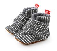 Sehfupoye Kleinkind Baby Jungen Mädchen Baumwolle Booties Schuhe Gestreifte Weiche Sohle Neugeborene Erste Wanderschuhe Warme Fleece Stiefel 12-18M