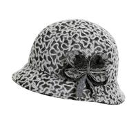 Sehr hochwertiger Damenhut aus Stoff grau, 56