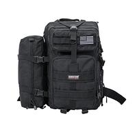 Seibertron Falcon Taktischer Militärischer Rucksack Kompakt Angriff für Wandern Reisen Trekking Tasche Tactical Bag Assault Backpack Military Camping Pack Outdoor Daypacks 37L+1 Schwarz