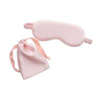 Seide Schlafmaske mit Tragetasche, Tasche für Reisen, Schlaf, Lidschatten für Frauen, Mann, Nickerchen, Bequeme Augenklappe, Hilft beim Ausruhen (Goldrose)