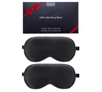 Seiden-Schlafmaske, 2er-Pack Augenmaske aus 100% echter natürlicher reiner Seide mit verstellbarem Riemen, Augenmaske zum Schlafen, BeeVines Augen-Schlafschutz für Yoga-Reisen, blockiert Licht