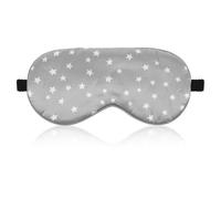 Seiden-Schlafmaske Augenmaske aus Reiner Seide mit Verstellbarem Riemen Verdunkelung Schlafbrille Bequeme Weiche Augenmaske Schlafhilfe Augenbinde für Schlafqualität Licht Blockieren (Grau)