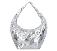 Seidenfelt Evenes Schultertasche 57 cm silberfarben